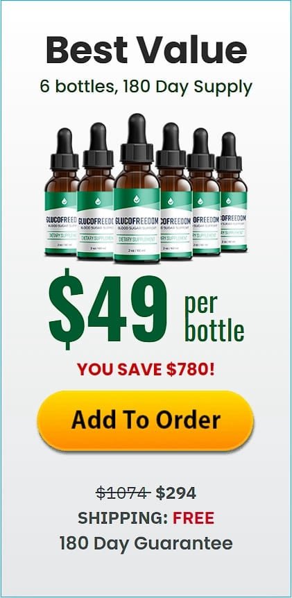 buy six glucofreedom supplement bottle